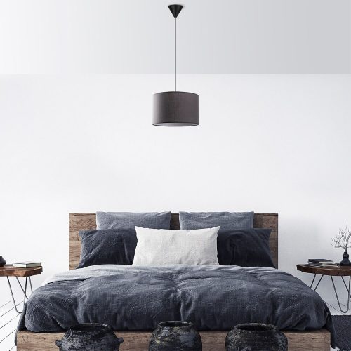 Stylish Anthracite Chandelier, Metal Body, Cotton Cap (30x30x18 cm), Total Height 65 cm, E27 Socket Max 40W, CE Certified | Elegant Lighting for Modern Spaces