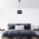 Stylish Anthracite Chandelier, Metal Body, Cotton Cap (30x30x18 cm), Total Height 65 cm, E27 Socket Max 40W, CE Certified | Elegant Lighting for Modern Spaces