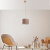 Elegant Beige Chandelier with Metal Body, 30x30 cm Cotton Cap, 65 cm Total Height, CE Certified, E27 Socket, Max 40W | Perfect for Modern Decor