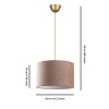 Elegant Beige Chandelier with Metal Body, 30x30 cm Cotton Cap, 65 cm Total Height, CE Certified, E27 Socket, Max 40W | Perfect for Modern Decor