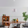 Elegant Grey Chandelier, Metal Body, 30x30 cm Cotton Cap, 65 cm Total Height, CE Certified, E27 Socket Max 40W | Perfect for Modern Interiors