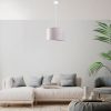 Elegant Grey Chandelier, Metal Body, 30x30 cm Cotton Cap, 65 cm Total Height, CE Certified, E27 Socket Max 40W | Perfect for Modern Interiors