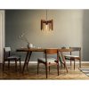 Scandinavian ZigZag Chandelier, Walnut MDF, 55 cm Height, E27 Socket, Adjustable Cable, Stylish Lighting for Modern Home Decor | 40W Max