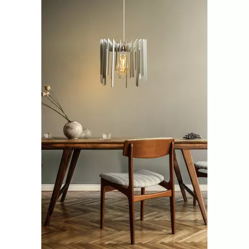Opviq, 390FLH1553, Elegant zigzag chandelier, white MDF, 55 cm Height | Adjustable cable, E27 socket, max 40W | Perfect for Scandinavian interior design and modern spaces
