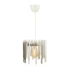 Elegant ZigZag Chandelier, White MDF, 55 cm Height | Adjustable Cable, E27 Socket, Max 40W | Perfect for Scandinavian Home Decor & Modern Spaces