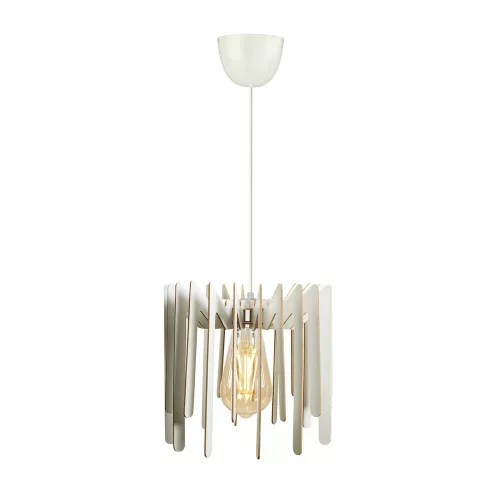 Opviq, 390FLH1553, Elegant zigzag chandelier, white MDF, 55 cm Height | Adjustable cable, E27 socket, max 40W | Perfect for Scandinavian interior design and modern spaces