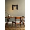Stylish ZigZag Chandelier, Black MDF Body, 20 cm Cap Length, 23 cm Diameter, Adjustable Cable, 55 cm Height, E27 Socket, Scandinavian Design