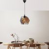 Elegant Wooden Chandelier with Imitation Bamboo Cap, 60 cm Height, CE Certified, E27 Socket, Antiquation Finish | Perfect for Stylish Home Décor
