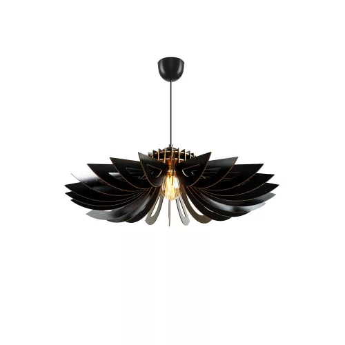 Opviq, 390FLH1557, Elegant black daisy chandelier, adjustable height 45 cm, MDF housing 3 mm, E27 socket Max 40W | Scandinavian design for modern spaces