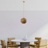 Handmade Jute Chandelier, Gold & Brown, 34 cm Cap, 70 cm Height, Adjustable Cable, E27 Max 40W | Elegant Lighting for Modern Spaces, Unique Design