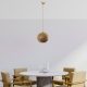 Handmade Jute Chandelier, Gold & Brown, 34 cm Cap, 70 cm Height, Adjustable Cable, E27 Max 40W | Elegant Lighting for Modern Spaces, Unique Design