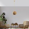 Handmade Jute Chandelier, Gold & Brown, 34 cm Cap, 70 cm Height, Adjustable Cable, E27 Max 40W | Elegant Lighting for Modern Spaces, Unique Design