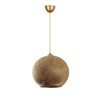 Handmade Jute Chandelier, Gold & Brown, 34 cm Cap, 70 cm Height, Adjustable Cable, E27 Max 40W | Elegant Lighting for Modern Spaces, Unique Design