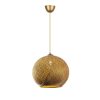 Handmade Jute Chandelier, Gold & Brown, 34 cm Cap, 70 cm Height, Adjustable Cable, E27 Max 40W | Elegant Lighting for Modern Spaces, Unique Design