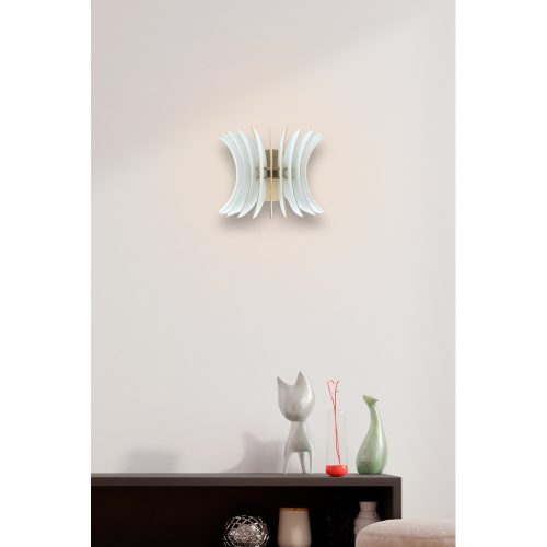 Elegant White Wall Lamp, MDF Body (3 mm), Wing Sconce, 20x28x20 cm, E27 Socket Max 40W | Perfect for Modern Home Decor & Ambient Lighting