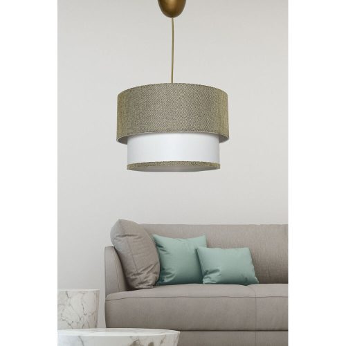 Opviq, 390FLH1663, Elegant Green & White Chandelier, Metal Body, 65 cm Height, CE Certified, E27 Socket Max 40W, Stylish Cotton Cap 30x30 cm | Perfect for Modern Spaces