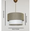 Opviq, 390FLH1663, Elegant Green & White Chandelier, Metal Body, 65 cm Height, CE Certified, E27 Socket Max 40W, Stylish Cotton Cap 30x30 cm | Perfect for Modern Spaces