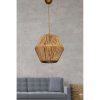 Elegant Metal Chandelier with Imitation Bamboo Cap, 55 cm Height, CE Certified, E27 Socket, Natural Color | Perfect for Modern Home Décor