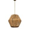 Elegant Metal Chandelier with Imitation Bamboo Cap, 55 cm Height, CE Certified, E27 Socket, Natural Color | Perfect for Modern Home Décor