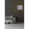 Scandinavian Floor Lamp, Grey & Walnut, 145 cm Height | MDF Body, E27 Socket, 40W Max | Stylish Design with 200 cm Cable & On/Off Switch | CE Certified