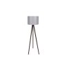 Scandinavian Floor Lamp, Grey & Walnut, 145 cm Height | MDF Body, E27 Socket, 40W Max | Stylish Design with 200 cm Cable & On/Off Switch | CE Certified