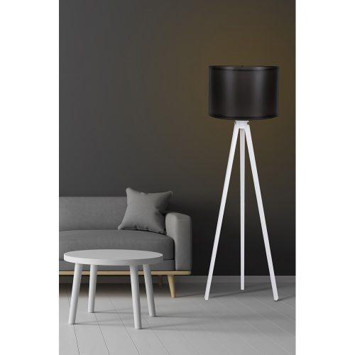 Scandinavian Floor Lamp, Black & White, 145 cm Height | MDF Body, E27 Socket, 40W Max | Stylish Design with On/Off Switch, CE Certified