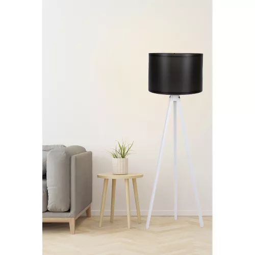 Opviq, 390FLH1105, Scandinavian floor lamp, black and white, 145 cm Height | MDF housing, E27 socket, 40W Max | Stylish design with on/off switch, CE certification
