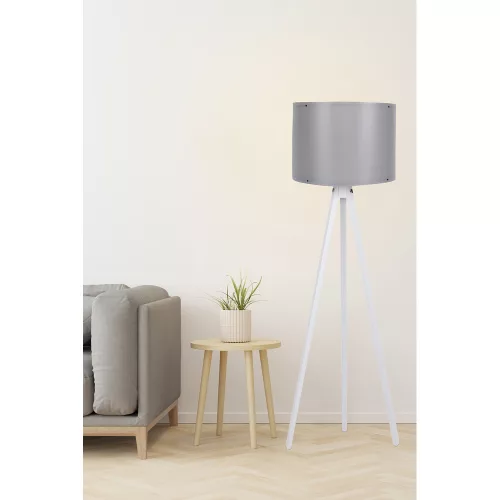Opviq, 390FLH1106, Scandinavian floor lamp, grey-white, 145 cm Height | MDF housing, E27 socket, 40W Max | Stylish design with 200 cm cable and on/off switch | It has a CE certificate