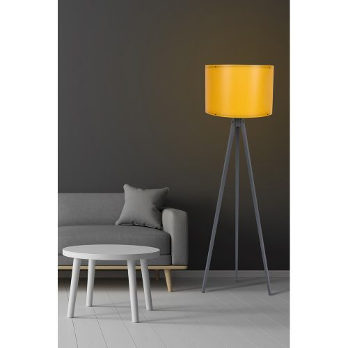 Scandinavian Floor Lamp, Yellow & Grey, 145 cm Height | MDF Body, E27 Socket, 40W Max | Stylish Design with On/Off Switch, Perfect for Modern Spaces
