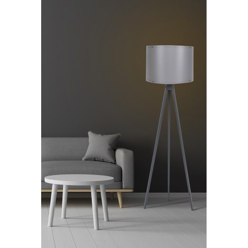 Scandinavian Floor Lamp, Grey MDF Body, 145 cm Height, E27 Socket, 40W Max, 200 cm Cable, Stylish Design for Modern Living Spaces, CE Certified