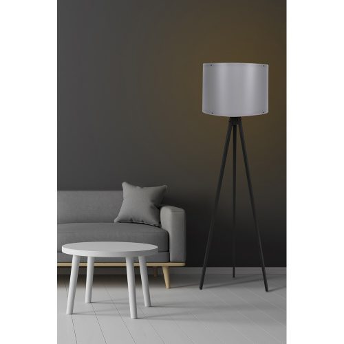Scandinavian Floor Lamp, Black & Grey, 145 cm Height | MDF Body, Polypropylene Cap, E27 Socket, 200 cm Cable | Stylish Lighting for Modern Spaces