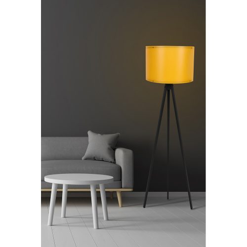 Scandinavian Floor Lamp, Yellow & Black, 145 cm Height | MDF Body, E27 Socket, 40W Max | Stylish Design with On/Off Switch, Perfect for Modern Spaces