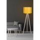 Scandinavian Floor Lamp, Cream & Yellow, 145 cm Height | MDF Body, E27 Socket, 40W Max, 200 cm Cable, Stylish Design for Modern Living Spaces