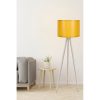 Scandinavian Floor Lamp, Cream & Yellow, 145 cm Height | MDF Body, E27 Socket, 40W Max, 200 cm Cable, Stylish Design for Modern Living Spaces