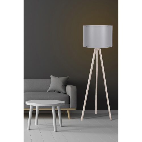 Scandinavian Floor Lamp, Cream & Grey, 145 cm Height | MDF Body, E27 Socket, 40W Max | Stylish Design with On/Off Switch, Perfect for Modern Spaces