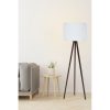Scandinavian Floor Lamp, White & Walnut, 145 cm Height | MDF Body, E27 Socket, 40W Max | Stylish Design with On/Off Switch, Perfect for Modern Spaces