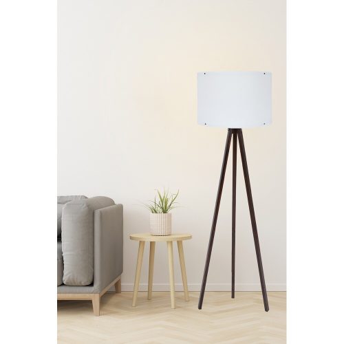Scandinavian Floor Lamp, White & Walnut, 145 cm Height | MDF Body, E27 Socket, 40W Max | Stylish Design with On/Off Switch, Perfect for Modern Spaces