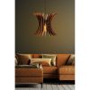 Elegant Scandinavian Big Wing Chandelier, Walnut Color, 30 cm Cap, Adjustable Height 65 cm, E27 Socket, Stylish MDF Design for Modern Spaces