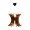 Elegant Scandinavian Big Wing Chandelier, Walnut Color, 30 cm Cap, Adjustable Height 65 cm, E27 Socket, Stylish MDF Design for Modern Spaces
