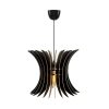Elegant Black Big Wing Chandelier, Adjustable Height 65 cm, MDF Body, E27 Socket Max 40W | Scandinavian Design for Modern Spaces