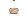 Elegant Beige Chandelier with Wooden Body & Imitation Bamboo Cap, 65 cm Total Height, CE Certified, E27 Socket, Perfect for Modern Decor
