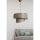 Scandinavian Chandelier, Metal Body with Fabric Cap (32x32 cm, Height: 20 cm), Beige & Gold, CE Certified, E27 Max 40W | Elegant Lighting for Modern Spaces