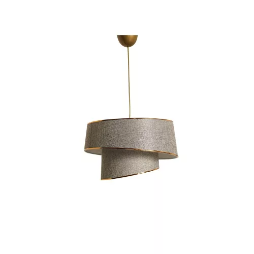 Opviq, 390FLH1633, Scandinavian chandelier, metal body with fabric cap (32x32 cm, height: 20 cm), beige and gold, CE certified, E27 Max 40W | Elegant lighting for modern spaces