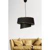 Scandinavian Chandelier, Gold & Black, Metal Body, 70 cm Height, Fabric Cap (32 x 32 cm, 20 cm Height), CE Certified, E27 Max 40W | Elegant Lighting for Modern Spaces