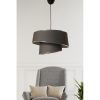 Stylish Scandinavian Chandelier, Metal Body, Silver & Anthracite, 70 cm Height, CE Certified, E27 Socket Max 40W, Elegant Fabric Cap, 32x32 cm