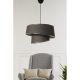 Stylish Scandinavian Chandelier, Metal Body, Silver & Anthracite, 70 cm Height, CE Certified, E27 Socket Max 40W, Elegant Fabric Cap, 32x32 cm