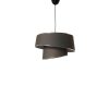 Stylish Scandinavian Chandelier, Metal Body, Silver & Anthracite, 70 cm Height, CE Certified, E27 Socket Max 40W, Elegant Fabric Cap, 32x32 cm