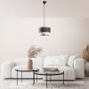 Stylish Chandelier with Metal Body, Anthracite & Silver, 65 cm Height | CE Certified, E27 Socket, 30 cm Diameter Cotton Cap | Perfect for Modern Decor