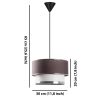 Stylish Chandelier with Metal Body, Anthracite & Silver, 65 cm Height | CE Certified, E27 Socket, 30 cm Diameter Cotton Cap | Perfect for Modern Decor
