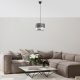Stylish Metal Chandelier, Grey & Silver, 65 cm Height | CE Certified, E27 Socket, 30 cm Diameter Cotton Cap | Perfect for Modern Living Spaces